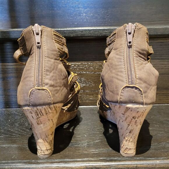 Vintage Y2K Brown Leather Platform Sandal Shoes Size: 38 / 8 US - Picture 4 of 6